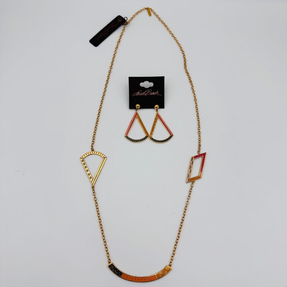 Laurel Burch Necklace Earrings Matching Set Art to Wear Artisan Mix Shape NEW